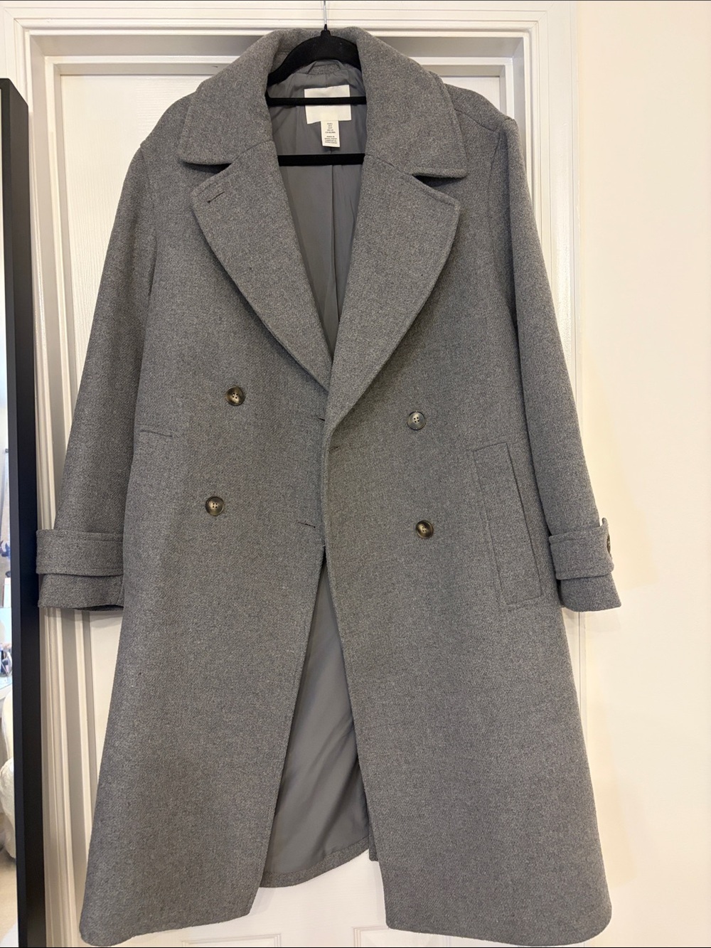 H&M Oversized Double-Breasted Gray Coat